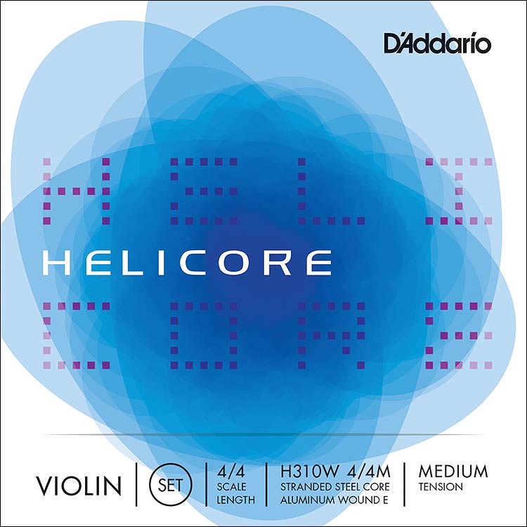Helicore 4/4 Violin String Set with Aluminum Wound Ball End E, Medium