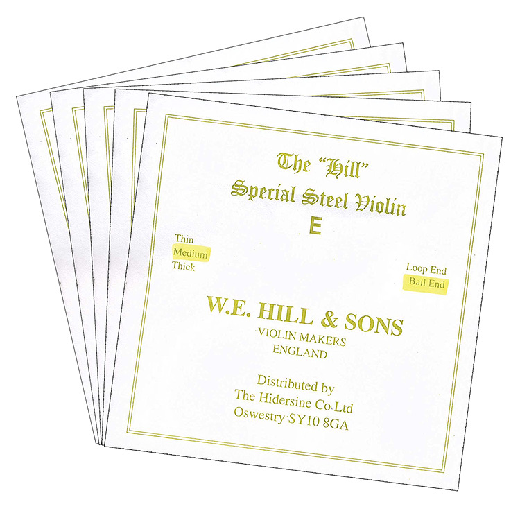 Hill Violin E - 5 Pack, Medium Ball End