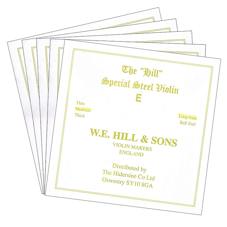 Hill Violin E - 5 Pack, Medium Loop End