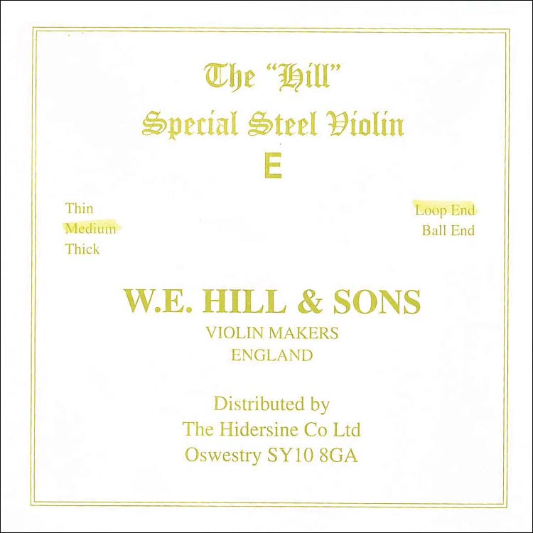 Hill Violin E String - steel: Medium, loop end