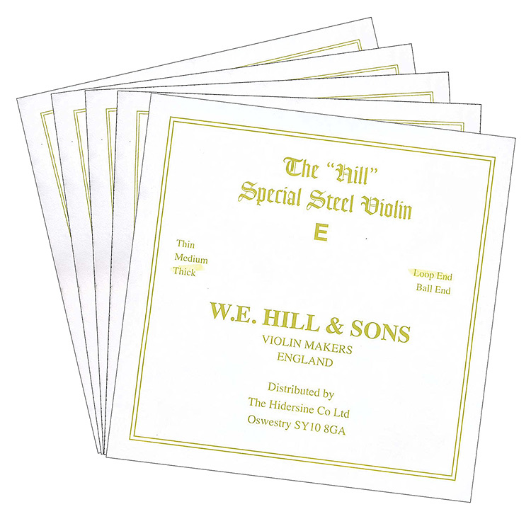 Hill Violin E - 5 Pack, Thick Loop End
