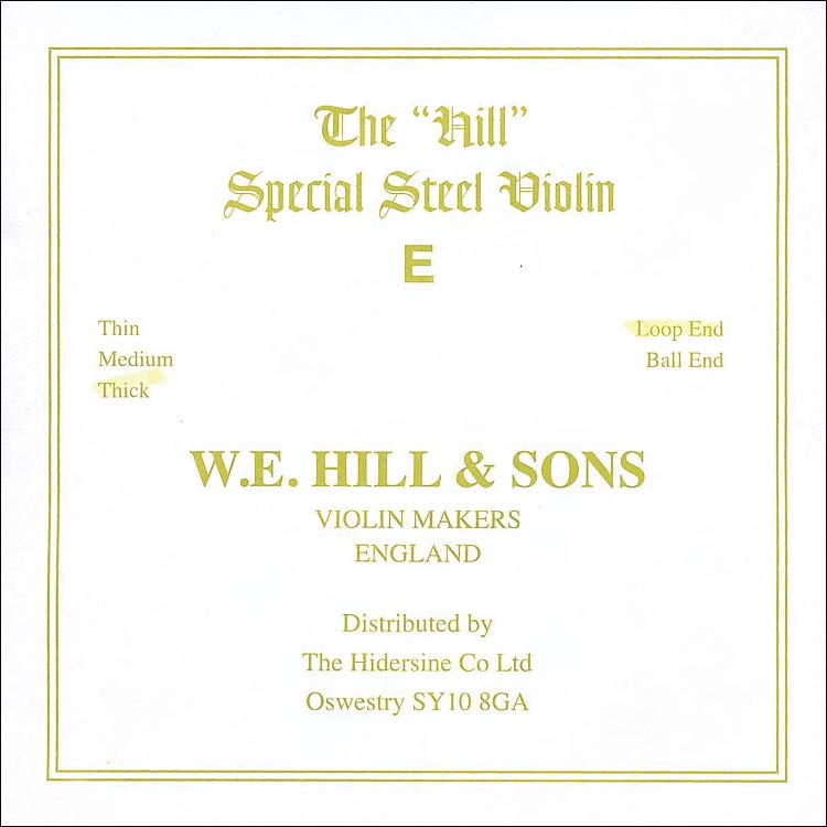 Hill Violin E String - steel: Thick, loop end