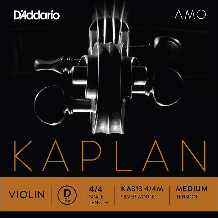 Kaplan Amo 4/4 Violin D String - Silver Wound on Synthetic Core: Medium