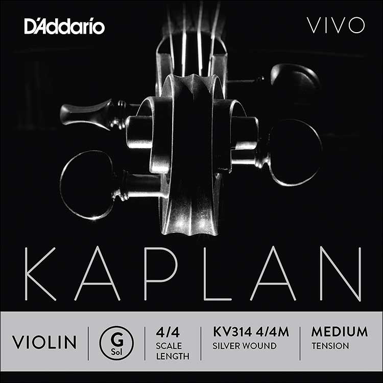 Kaplan Vivo 4/4 Violin G String - Silver Wound on Synthetic Core: Medium