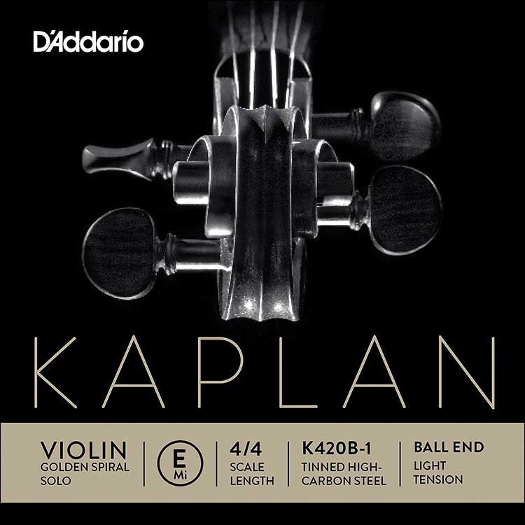 Kaplan Golden Spiral Solo Violin E String - Steel: Light, ball end