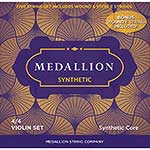 Medallion Synthetic 4/4 Violin String Set with Wound and Steel E, Removable Ball