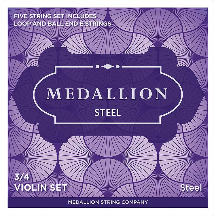 Medallion Steel 3/4 Violin String Set, Ball End E, Medium