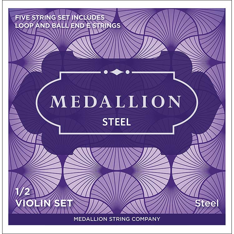 Medallion Steel 1/2 Violin String Set, Ball End E, Medium