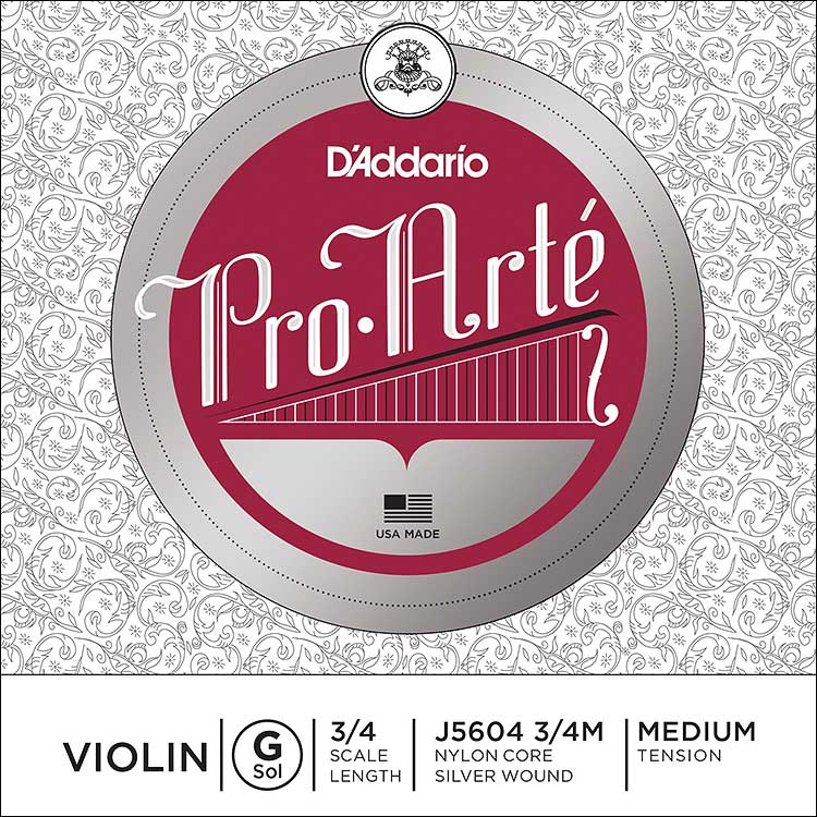Pro-Arte 3/4 Violin G String - silver/nylon, Medium