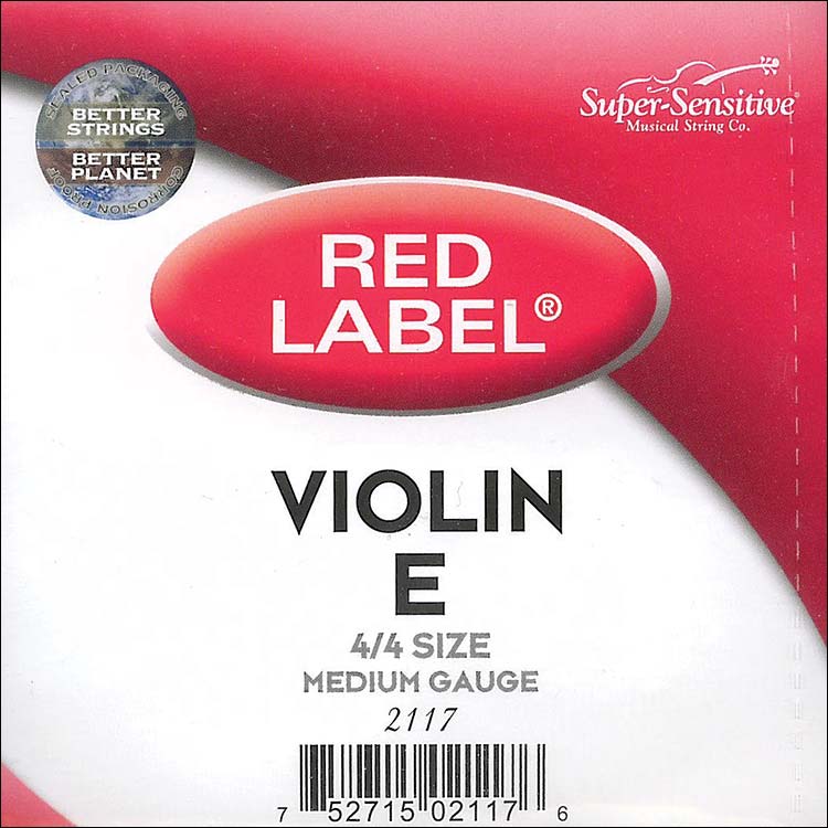 Red Label 4/4 Violin E String - steel: Removable ball end, Medium