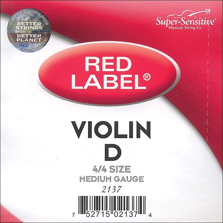 Red Label 4/4 Violin D String - nickel/steel, Medium