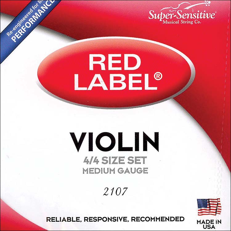 Red Label 4/4 Violin String Set - Removable ball end E