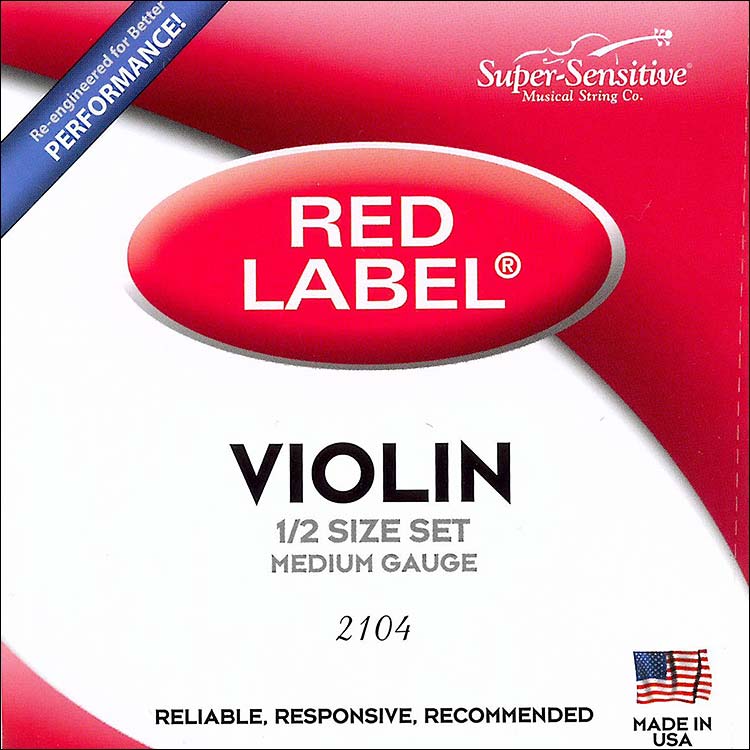 Red Label 1/2 Violin String Set - Removable ball end E