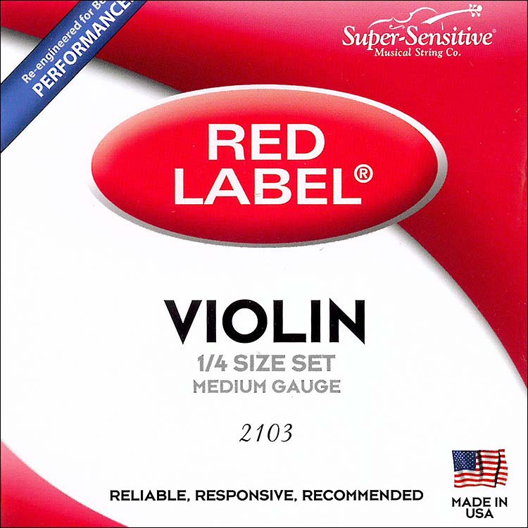 Red Label 1/4 Violin String Set - Removable ball end E