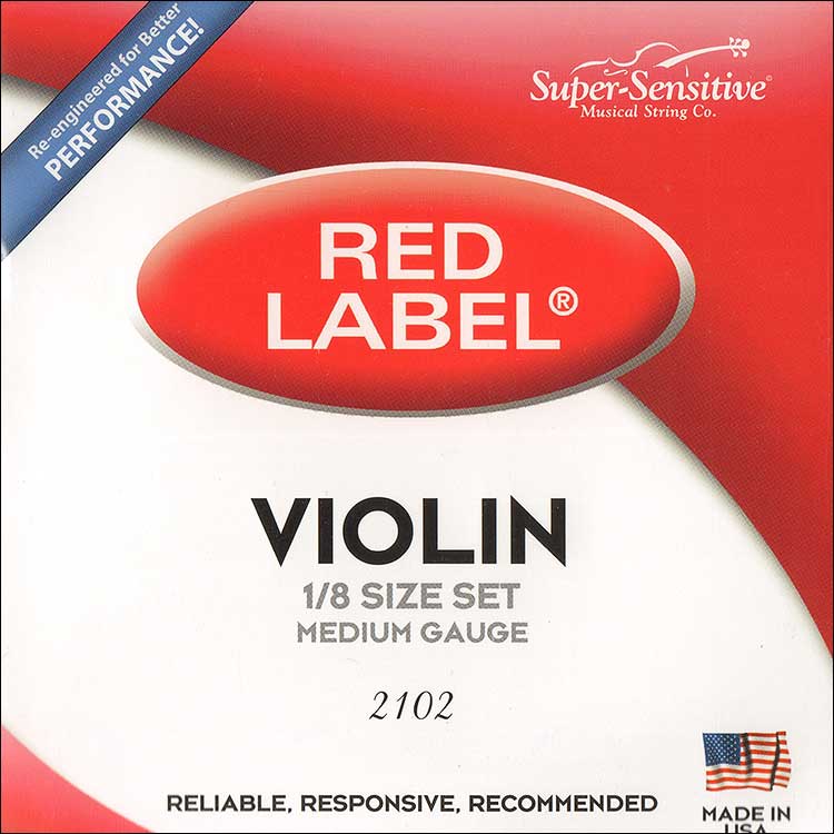 Red Label 1/8 Violin String Set - Removable ball end E