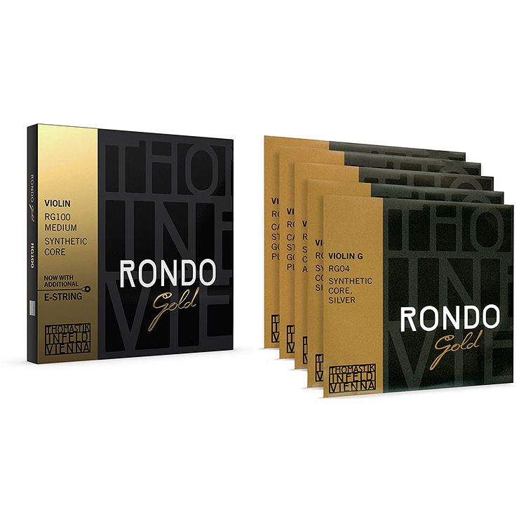 Rondo Gold Violin String Set - removable ball E, medium