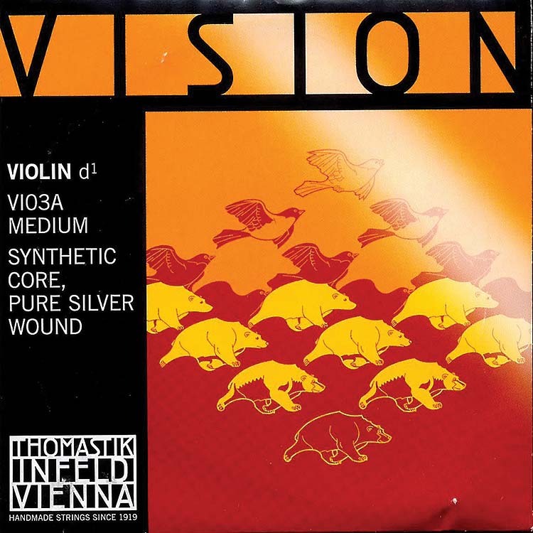 Vision Violin D String - silver/synthetic: Medium