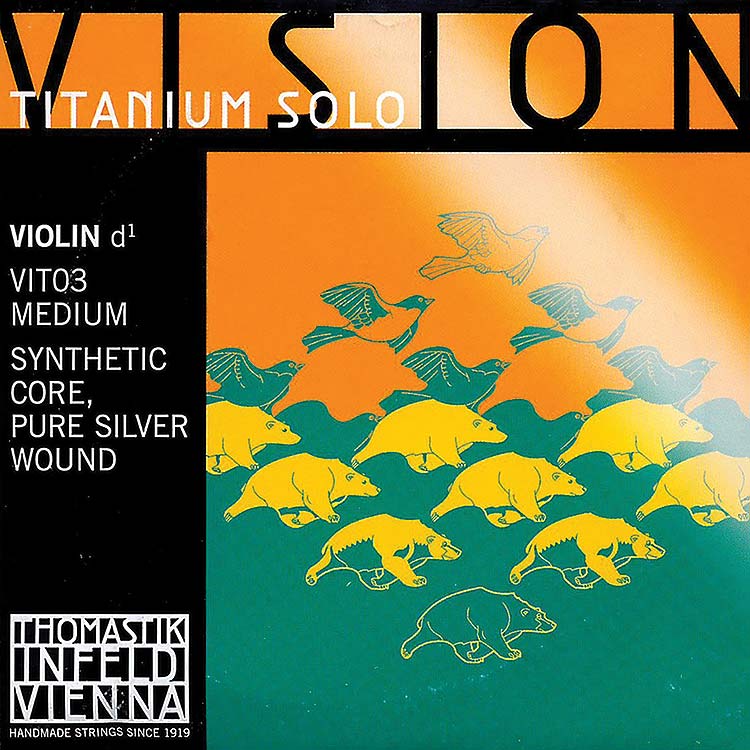 Vision Titanium Solo Violin D String - silver/synthetic: Med.