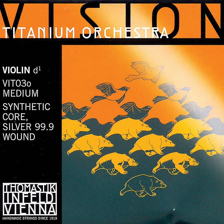 Vision Titanium Orchestra Violin D String - silver/synthetic