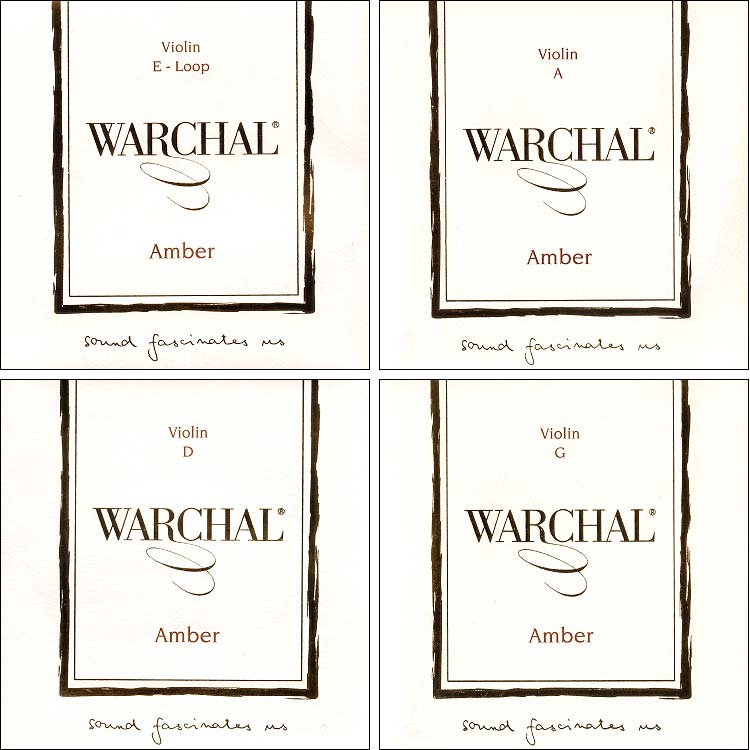 Warchal Amber Violin String Set with E Loop End