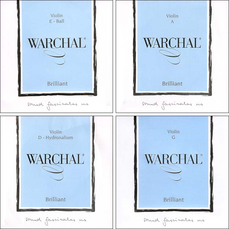 Warchal Brilliant Violin String Set: Hydronalium D - ball end E, Medium