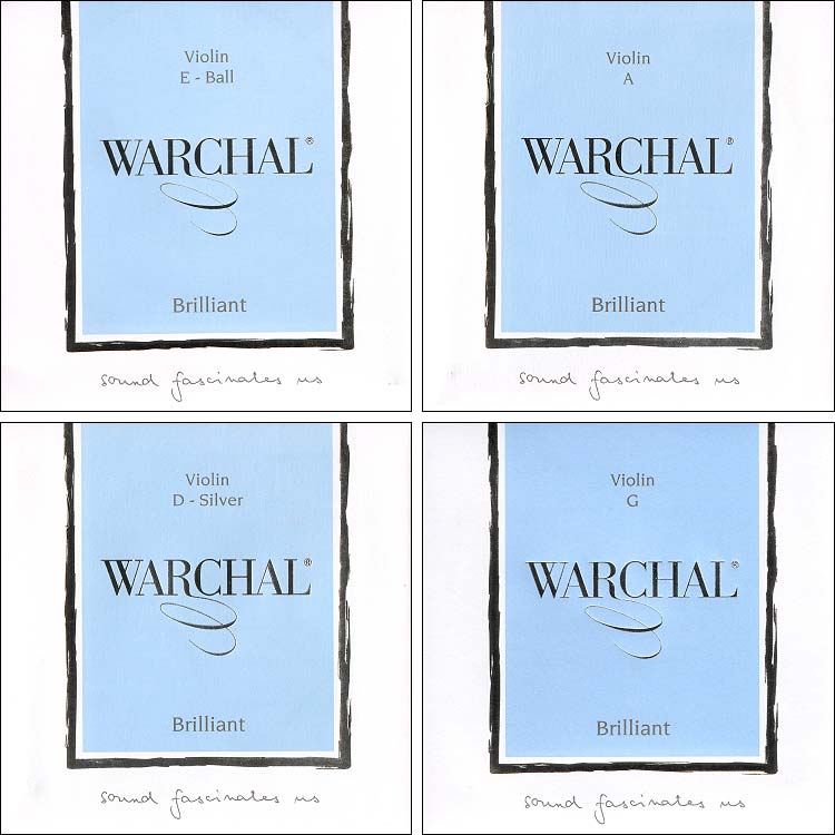 Warchal Brilliant Violin String Set with Silver D and ball end E
