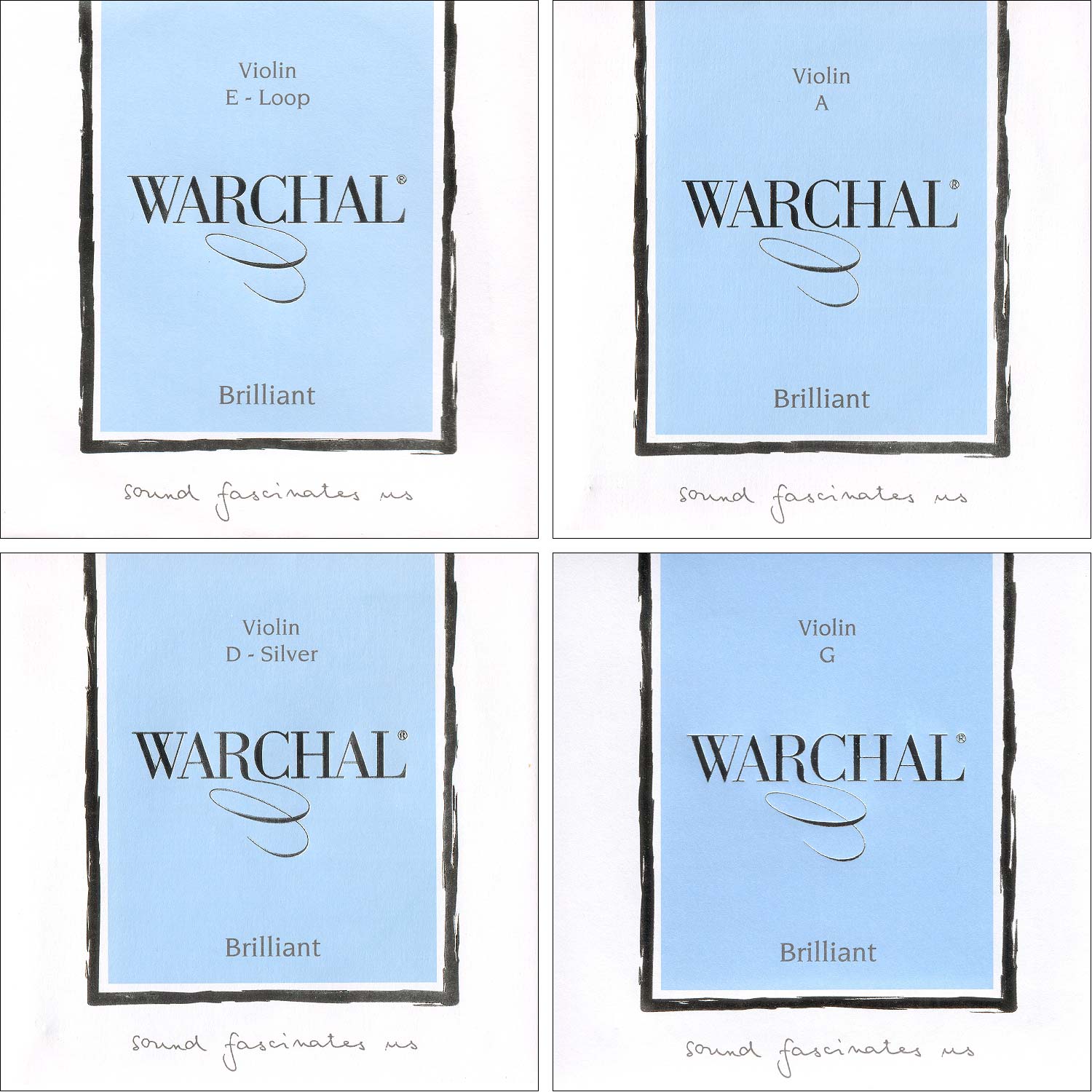 Warchal Brilliant Violin Set with Silver D and loop end E