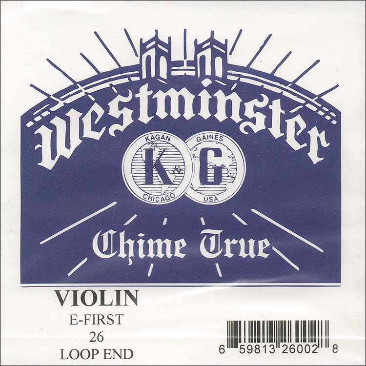 Westminster Violin E String - steel: Medium #26, loop end