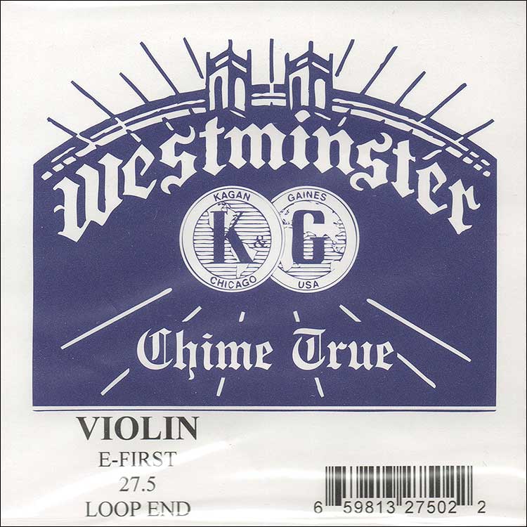 Westminster Violin E String - steel: Thick #27.5, loop end