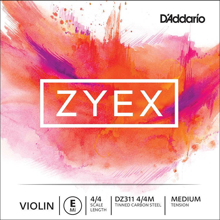 Zyex Violin E String - steel: Medium, removable ball end
