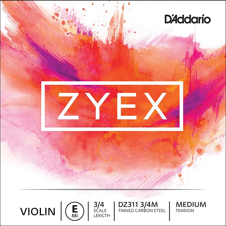 Zyex 3/4 Violin E String - steel: Medium, removable ball end