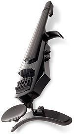NS Design WAV-5 Electric 5-String Transparent Black Violin with Custom Case