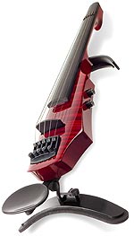 NS Design WAV-5 Electric 5-String Transparent Red Violin with Custom Case