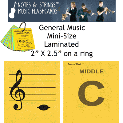 these 26 colorful flashcards teach treble and bass clef from one