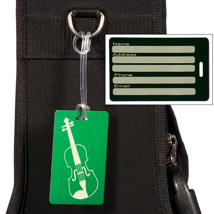 Violin Green Case Name Tag