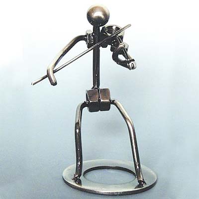 Violin Player Metal Sculpture
