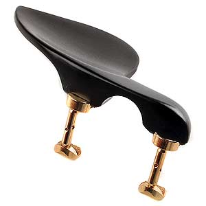Guarneri Ebony Chinrest for Viola with Gold-Plated Hill Bracket