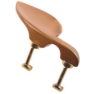 Guarneri Boxwood Chinrest for Violin with Gold-Plated Hill Bracket