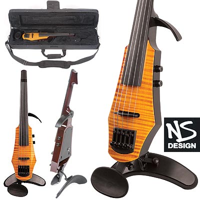 NS Design WAV-5 Electric 5-String Amberburst Violin with Custom Case