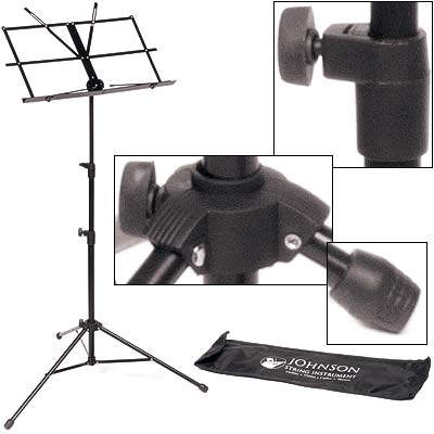 JSI Folding Music Stand with Bag, Black
