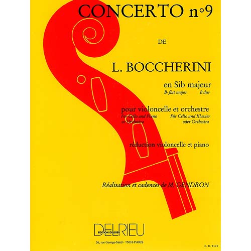 Concerto No. 9 in B-flat Major, for cello and piano; Luigi Boccherini (Delrieu)