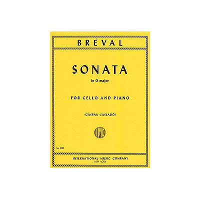 Sonata in G Major, for cello and piano; Jean-Baptiste Breval (International)