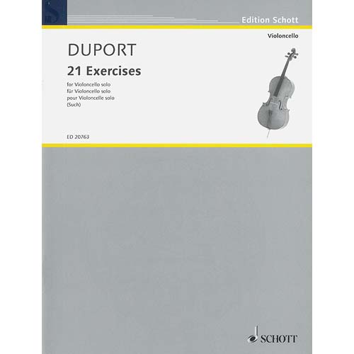 Twenty-One Exercises for Cello; Jean-Louis Duport (Schott)