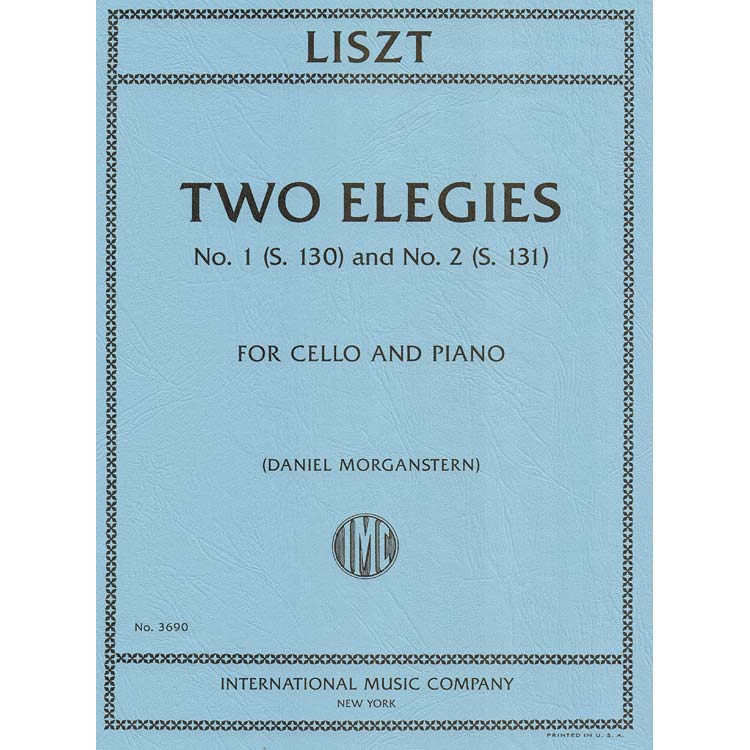 Two Elegies, S. 130/131 for cello and piano; Franz Liszt (International)
