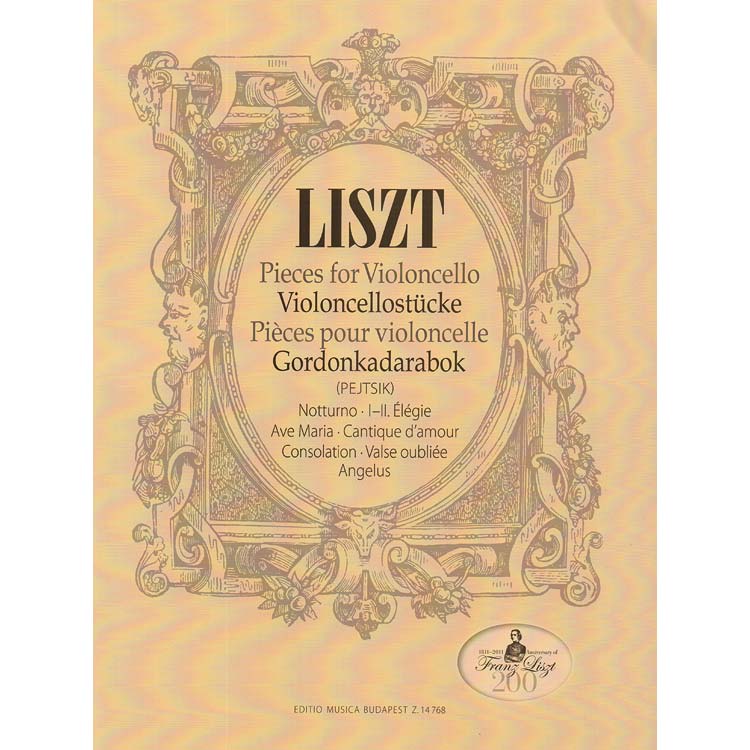 Pieces for Violoncello and Piano; Franz Liszt (Edito Musica Budapest)