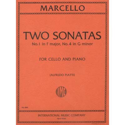 Sonatas in F Major and G Minor (op. 2 /1 & 4) cello; Benedetto Marcello (International)