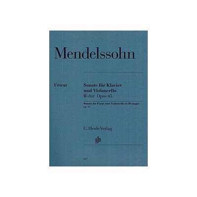 Sonata no.1, B-flat Major,  op. 45, cello and piano; Mendelssohn (G. Henle)