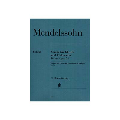 Sonata no.2 in D Major op.58, cello (urtext); Felix Mendelssohn (G. Henle)