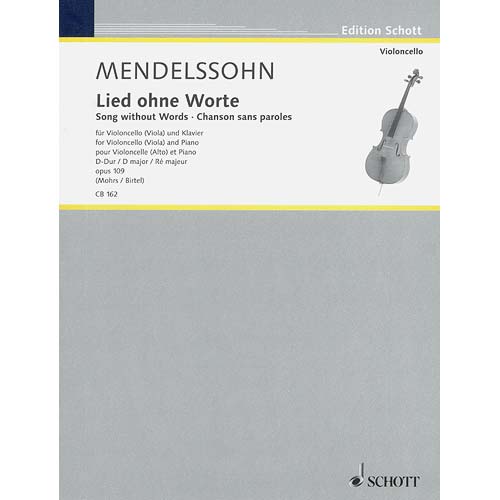 Song Without Words in D Major, op.109 (posthumous) cello and piano; Felix Mendelssohn (Int)