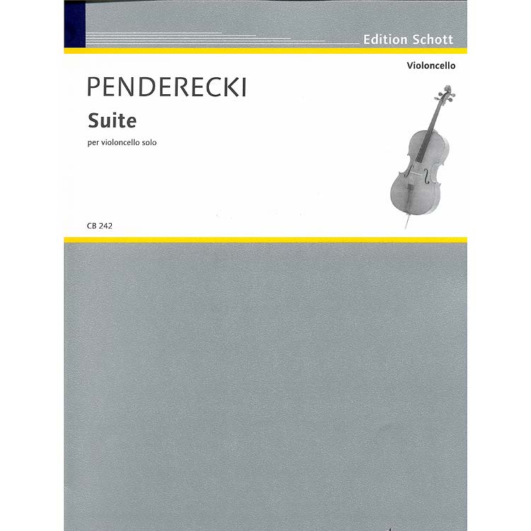 Suite for solo cello; Krzysztof Penderecki (Schott Editions)